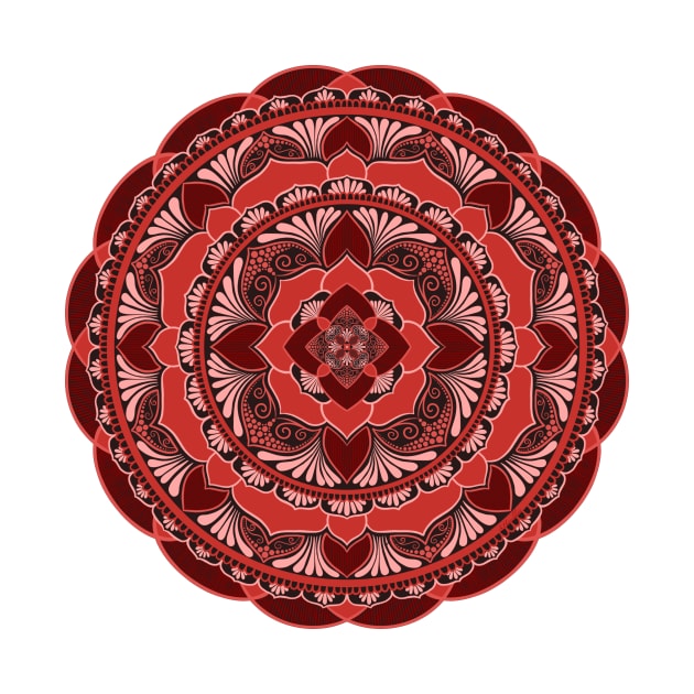Root Chakra Red Mandala by Shaseldine