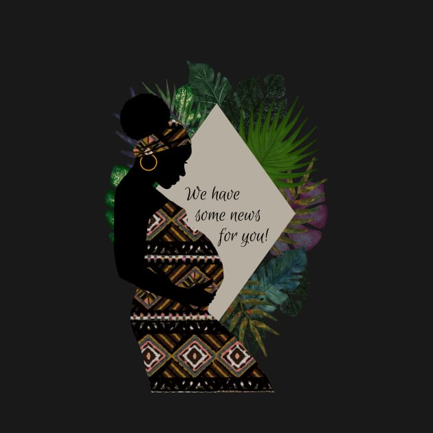 African Woman Baby Announcement | Cherie's Art(c)2021 by CheriesArt