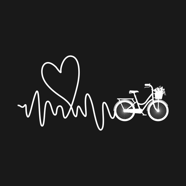 Womens Heartbeat Biking and Cycling Gift by CaptainHobbyist