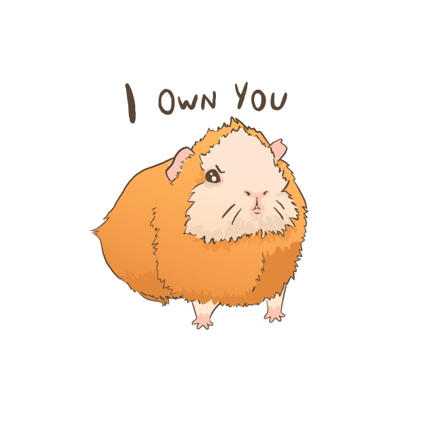 I Own You - Orange Guinea Pig Abyssinian -  Cute pet parent spoiled animal by sheehanstudios