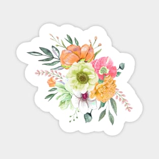 Anemone and gerbera Flower Bouquet Magnet