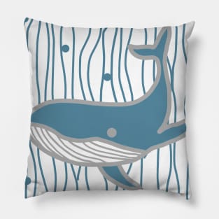 Whale - Blue Pillow