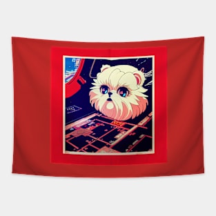 Cutest Shi Tzu as 80's anime Tapestry