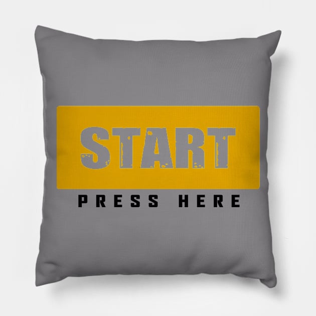 Start Button Gaming design Pillow by MalanovaStudio