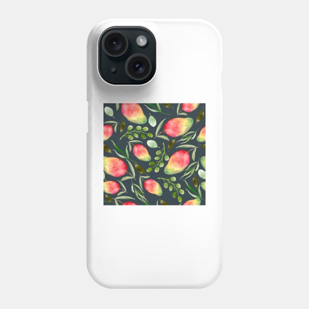 Mangoes and Greenery | Watercolor | Pattern Phone Case by Harpleydesign