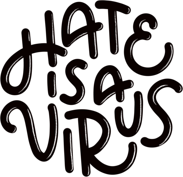 Hate is a Virus (Black) Kids T-Shirt by mildlyeclectic