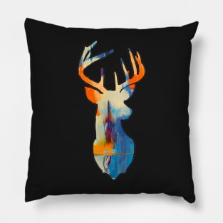 Abstract stag bust - deer Pillow