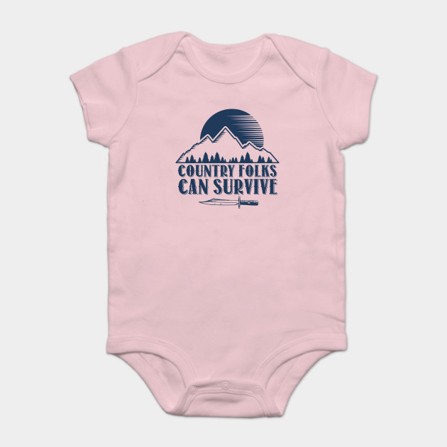 Country Folks Can Survive Hank Williams Jr Baby Bodysuit