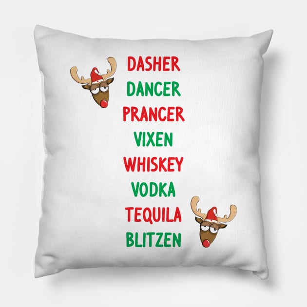 Reindeer Names Pillow by topher