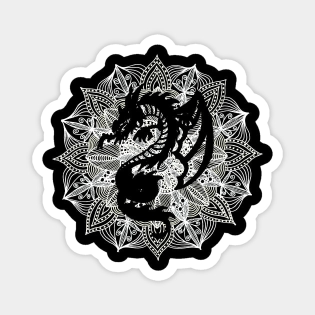 Mandala Circle Dragon Magnet by ZeichenbloQ