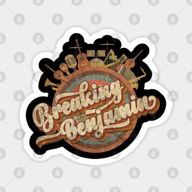 Tour Music Designs Vintage Retro - Breaking Benjamin Magnet by kumurkumur