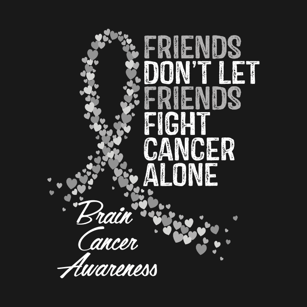 Friends Dont Let Friends Fight Cancer Alone Brain Cancer Awareness by RW