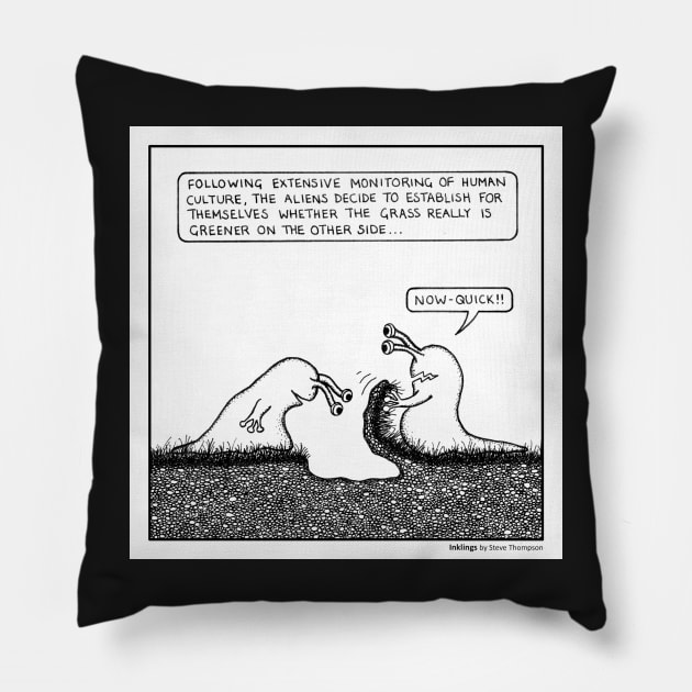 Is the grass greener....? Pillow by stevet3214