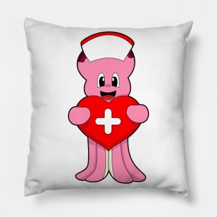 Octopus as Nurse with Heart Pillow