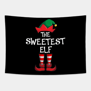 Sweetest Elf Matching Family Christmas Tapestry