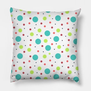 1980s Polka Dots Pattern in Bright Colors Pillow