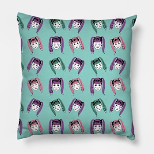 Ponytail Girl Pattern Pillow