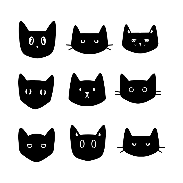 Cute Black Cat Pattern by SusanaDesigns