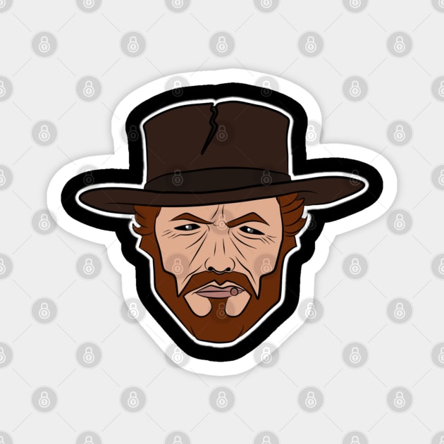 Clint eastwood cartoon Magnet by wet_chicken_lip