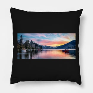 Queenstown Lakeside Sunset Pillow