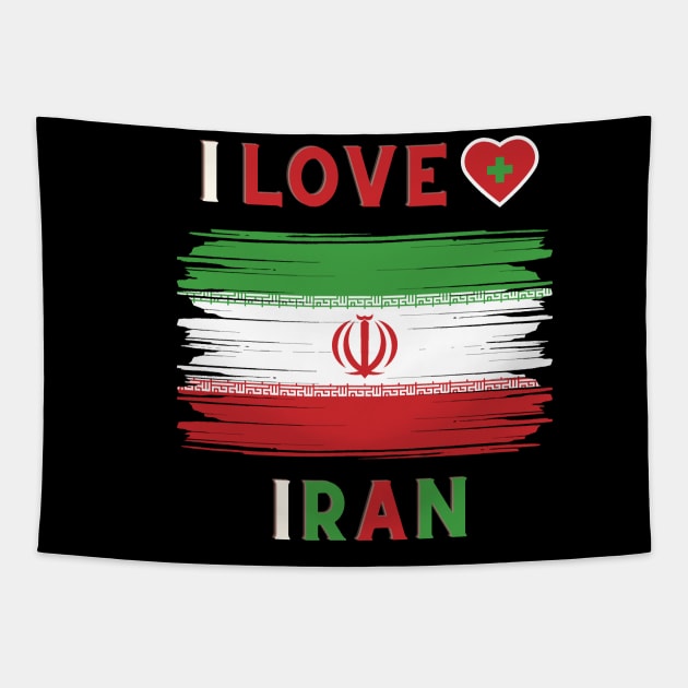 I Love Iran Tapestry by AlephArt