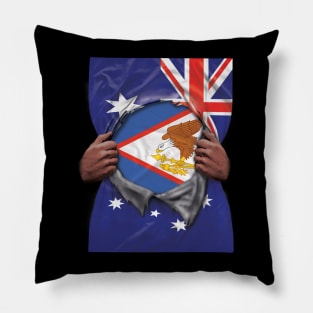 Australian Samoa Flag Australian Flag Ripped - Gift for Australian Samoan From Australian Samoa Pillow