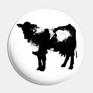 Cow watercolor black and white Pin