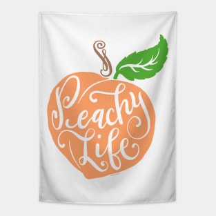 Peachy Life Quote Graphic Peach Design Color Tapestry