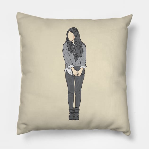 Korean Girl Moon Collection Pillow by crissbahari