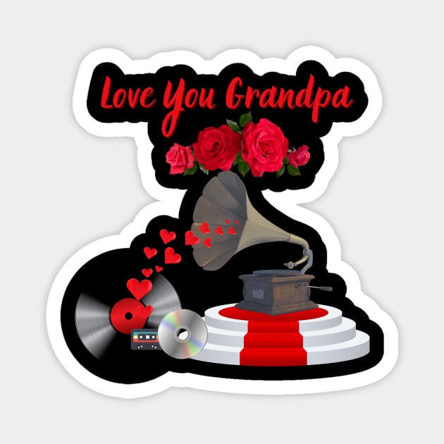 Love You Grandpa Magnet by All on Black by Miron