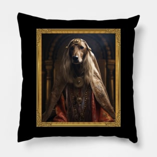 Exquisite Afghan Hound - Medieval Afghan Royal Princess  (Framed) Pillow