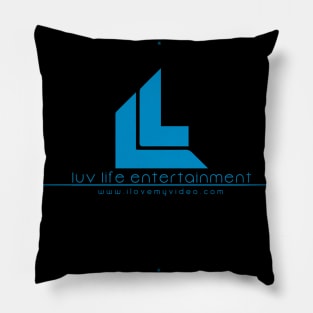 Light Blue Luv Life Logo Pillow