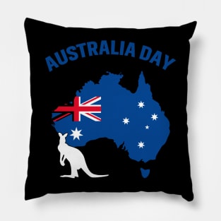 Australia Day Funny Australian Map Flag Patriotic Pillow