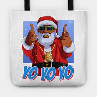 Black Santa Claus Hip Hop Christmas Tote