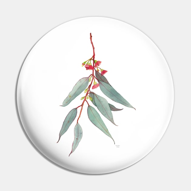 Red Flowering Gum Blossom Pin by WinterOwls