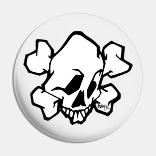 Graffiti Style Skull Pin