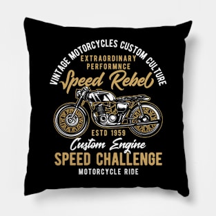 Vintage motorcycle custom culture Pillow