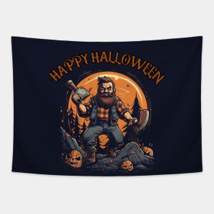 Happy Halloween, lumberjack Tapestry