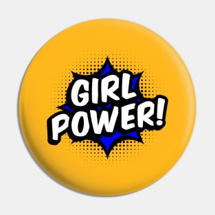 Girl Power! - Blue comic style - B Pin