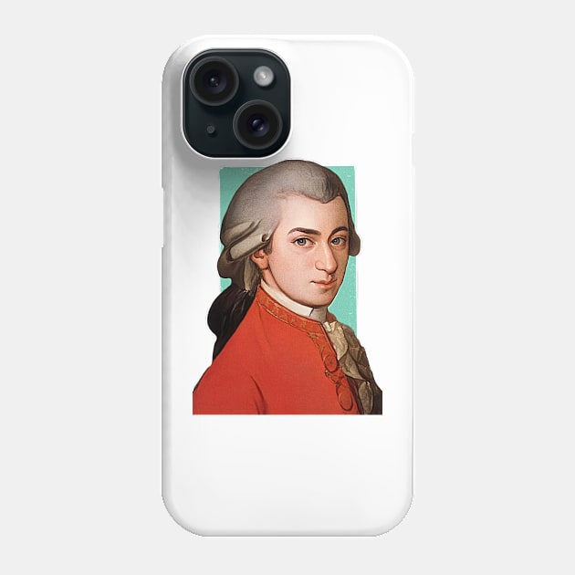 Austrian Composer Wolfgang Amadeus Mozart illustration Phone Case by Litstoy 