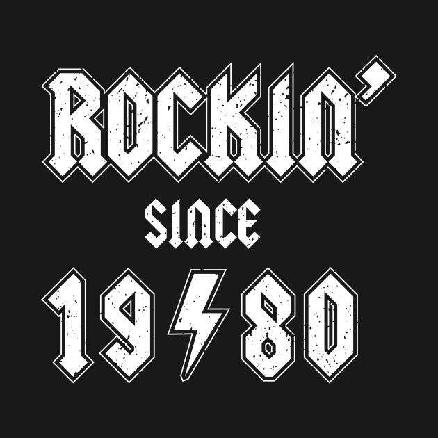 Rockin since 1980 birthday rocker gift by Daribo