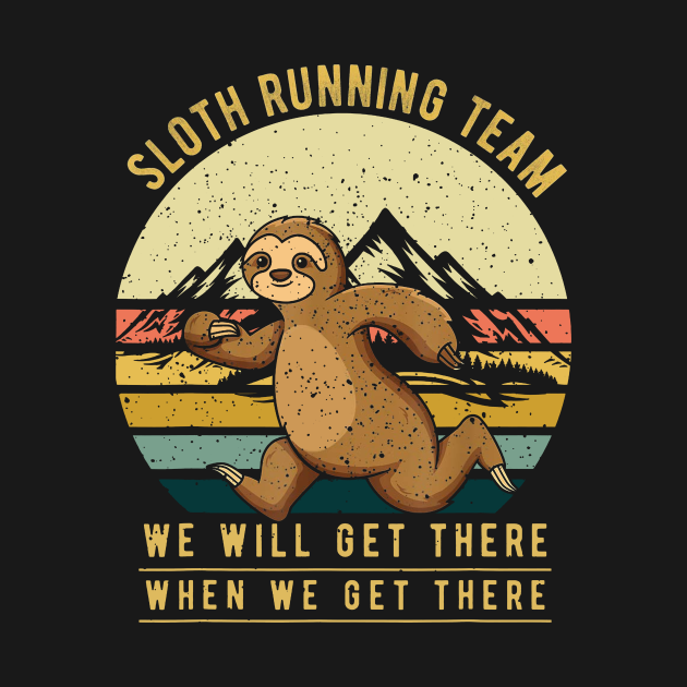 Discover Sloth Running Team Shirt - Retro Vintage Sloth TShirt - Sloth Running Team - T-Shirt