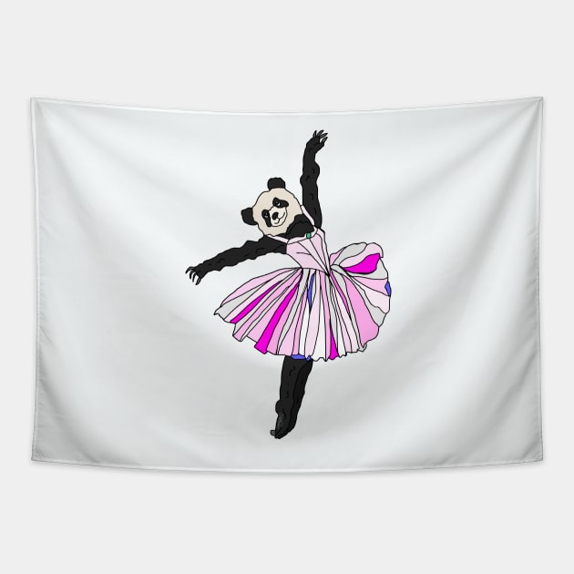Panda Bear Ballerina Tutu Tapestry by notsniwart