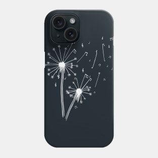 Dandelion Minimalist Musical Note Black and White by Tobe Fonseca Phone Case