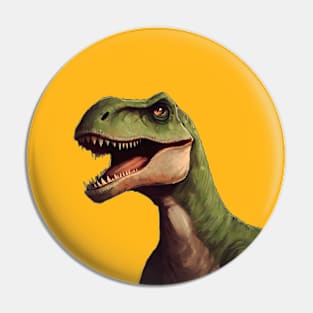 Angry green dino Pin