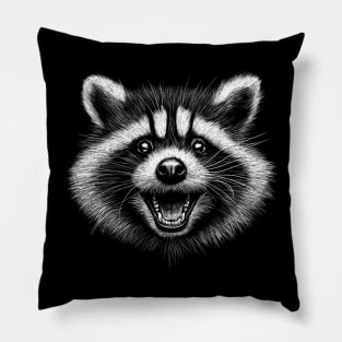 Laughing raccoon Pillow