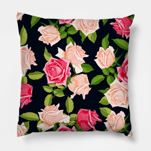 Colorful Abstract Beautiful Floral Pattern Artwork Pillow by Artistic muss