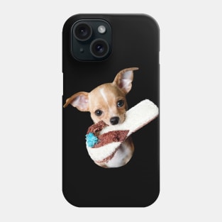 Cute dog: Dog playing with a flip flop Phone Case