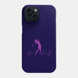 Golf Heartbeat Purple Phone Case