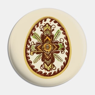 Kosiv ceramics easter egg Pin